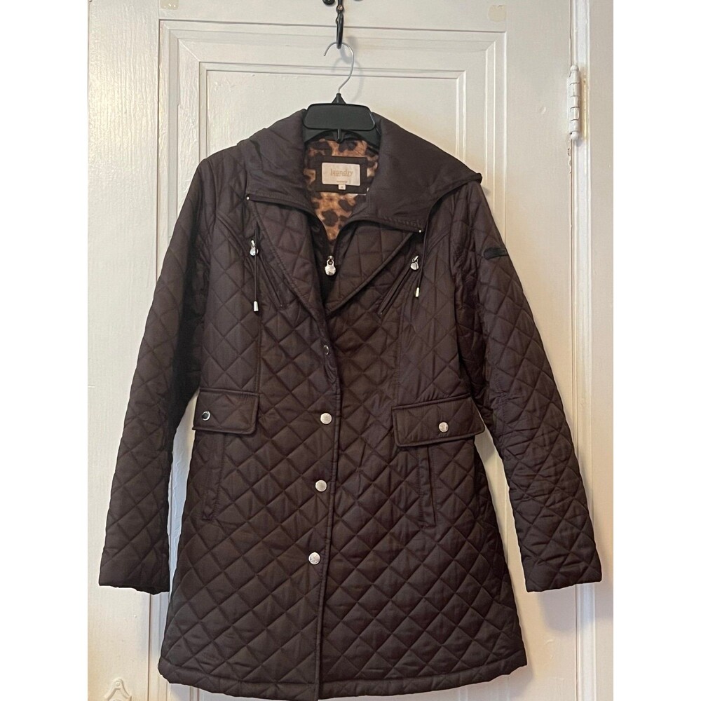 Brown long puffer coat jacket Laundry by Shelli Segal